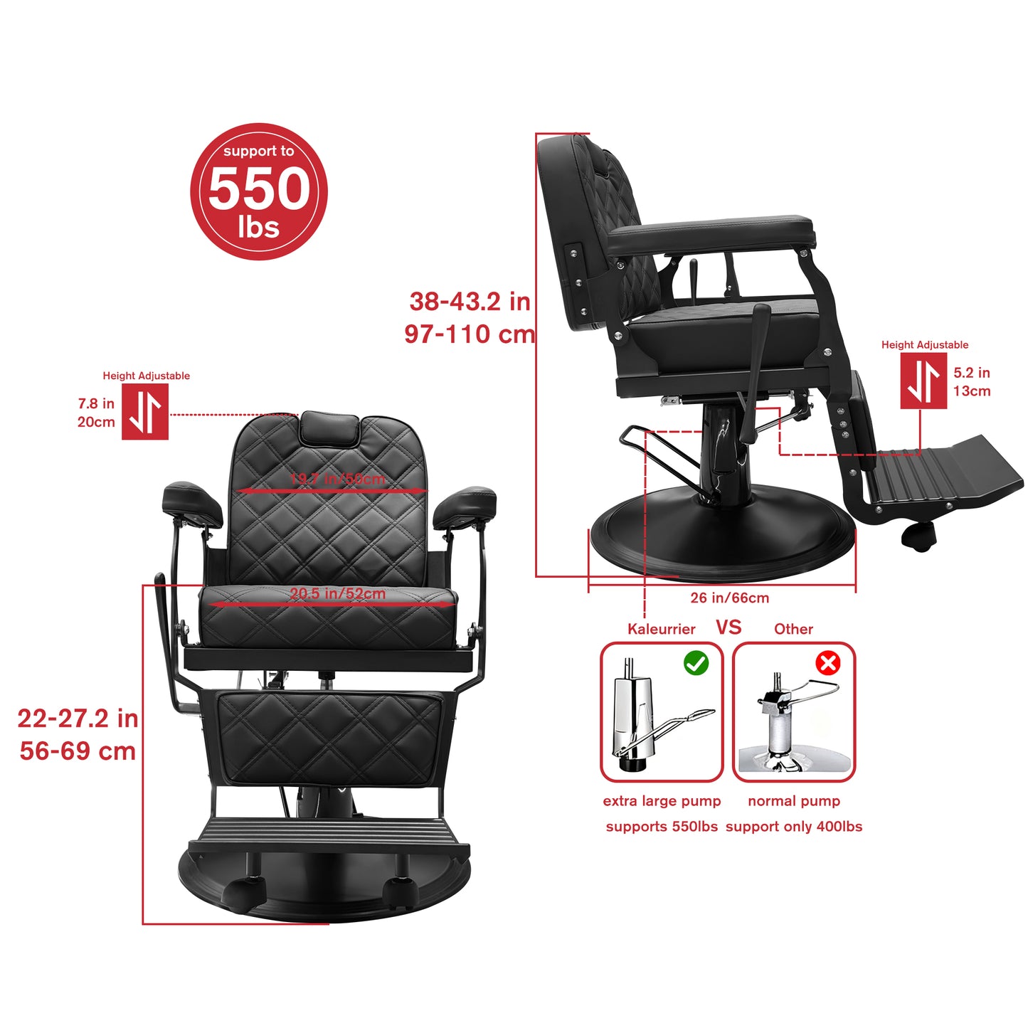 Heavy-Duty Reclining Salon/Barber Chair The Alchemist 8821