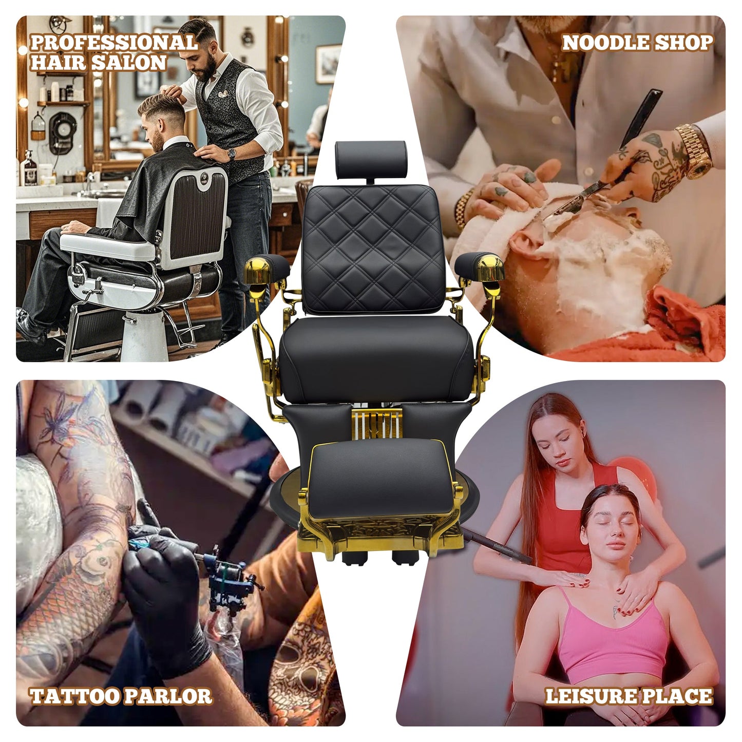 MYS Golden Modern Heavy Duty Barber Chair 8817 - MYS