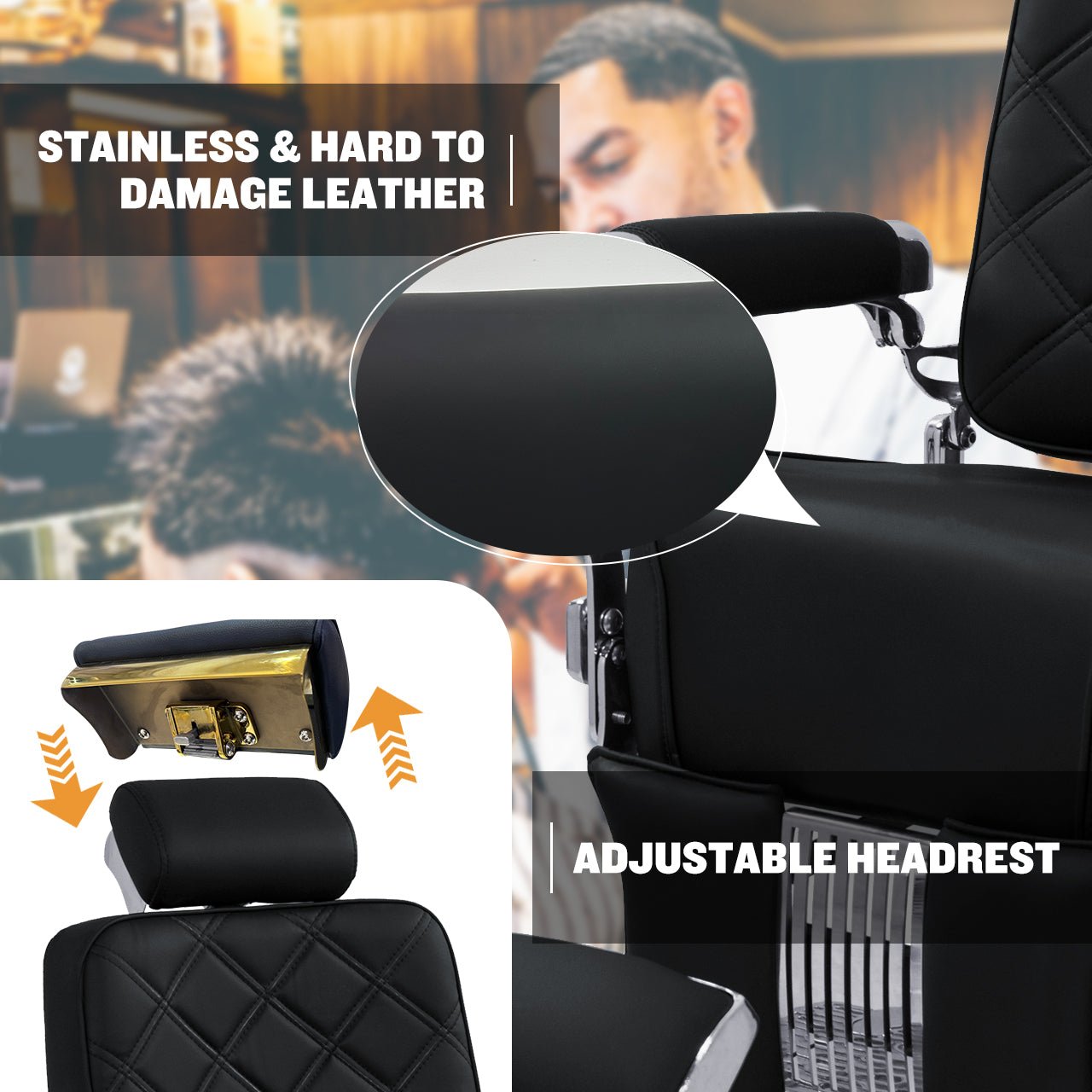 MYS Golden Modern Heavy Duty Barber Chair 8817 - MYS