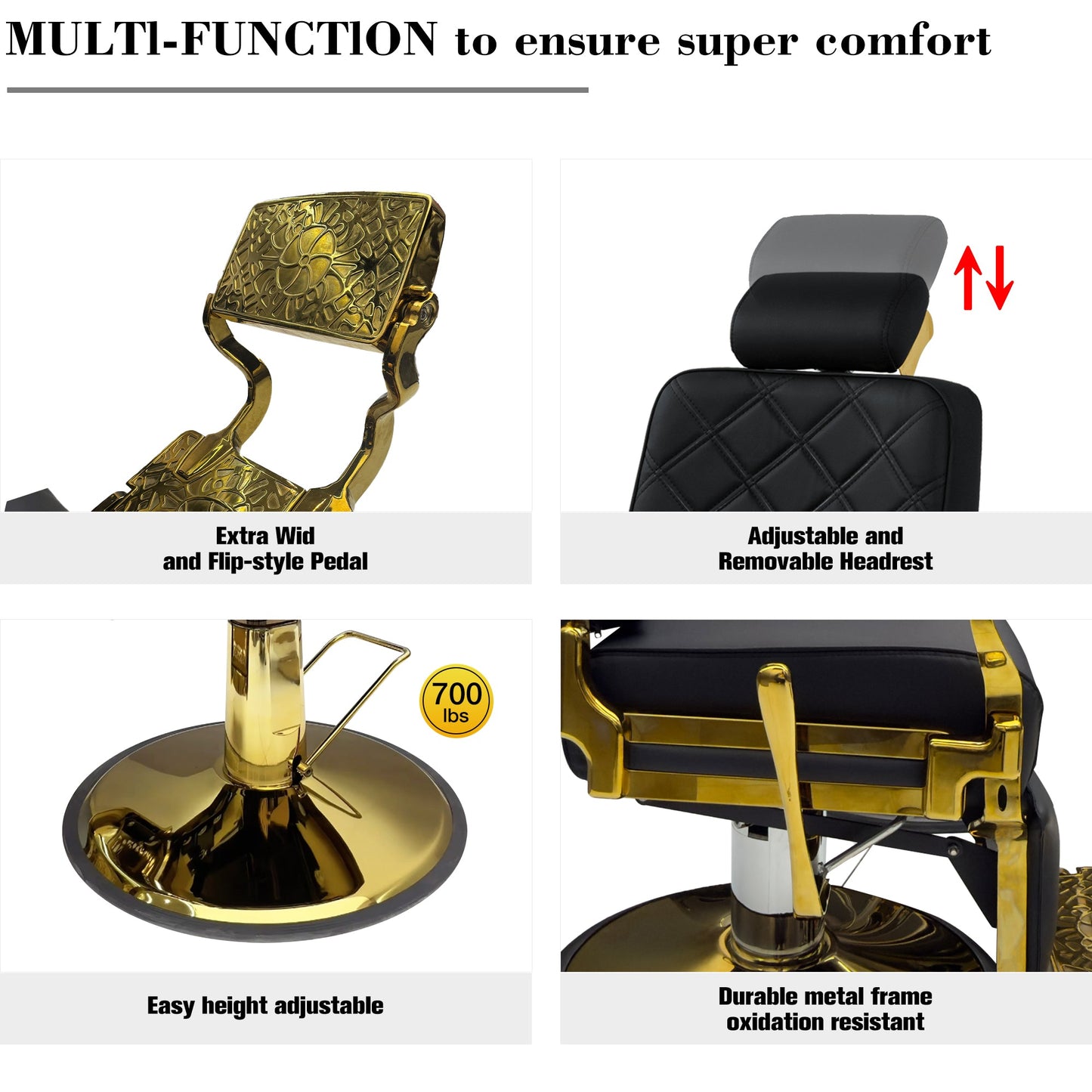 MYS Golden Modern Heavy Duty Barber Chair 8817 - MYS
