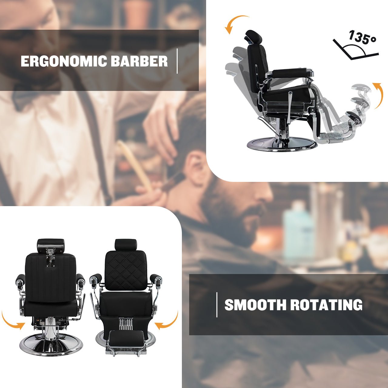 MYS Golden Modern Heavy Duty Barber Chair 8817 - MYS