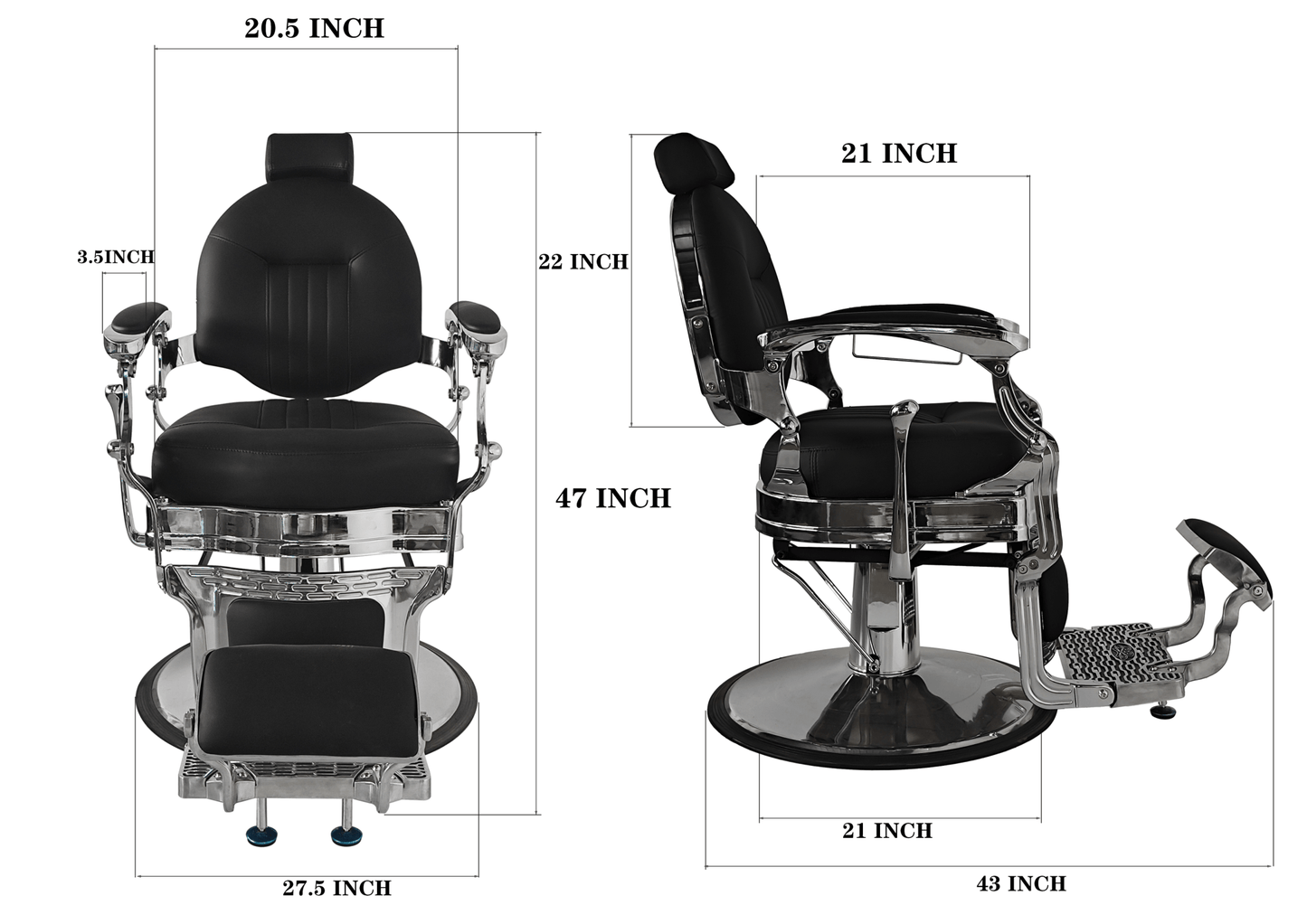 MYS Retro Style Heavy Duty Barber Chair 8829 - MYS