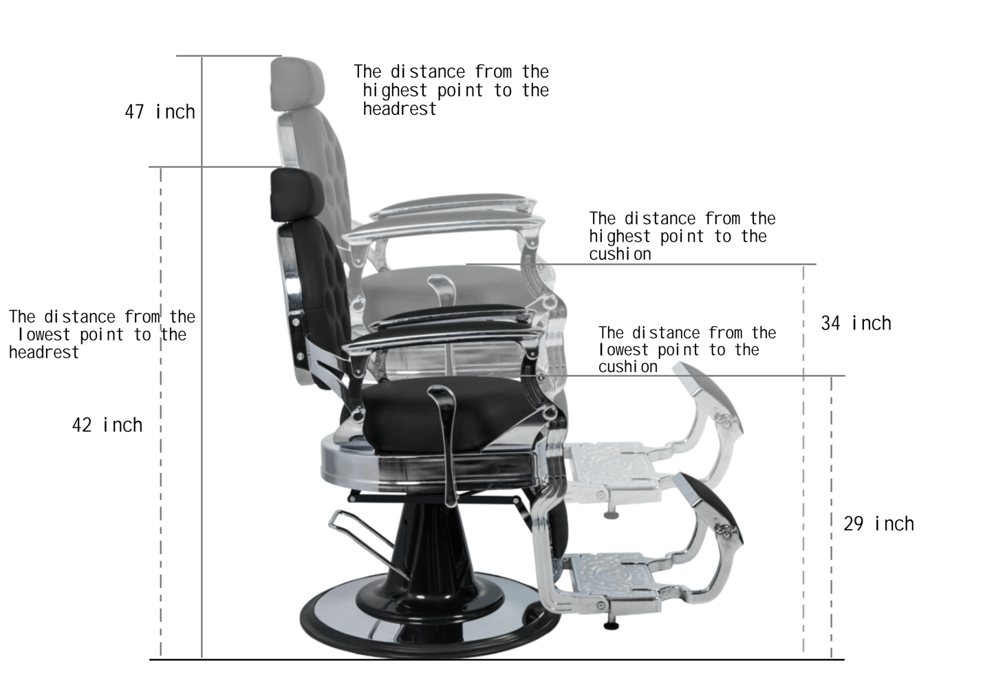 MYS Retro Style Heavy Duty Barber Chair 8829 - MYS