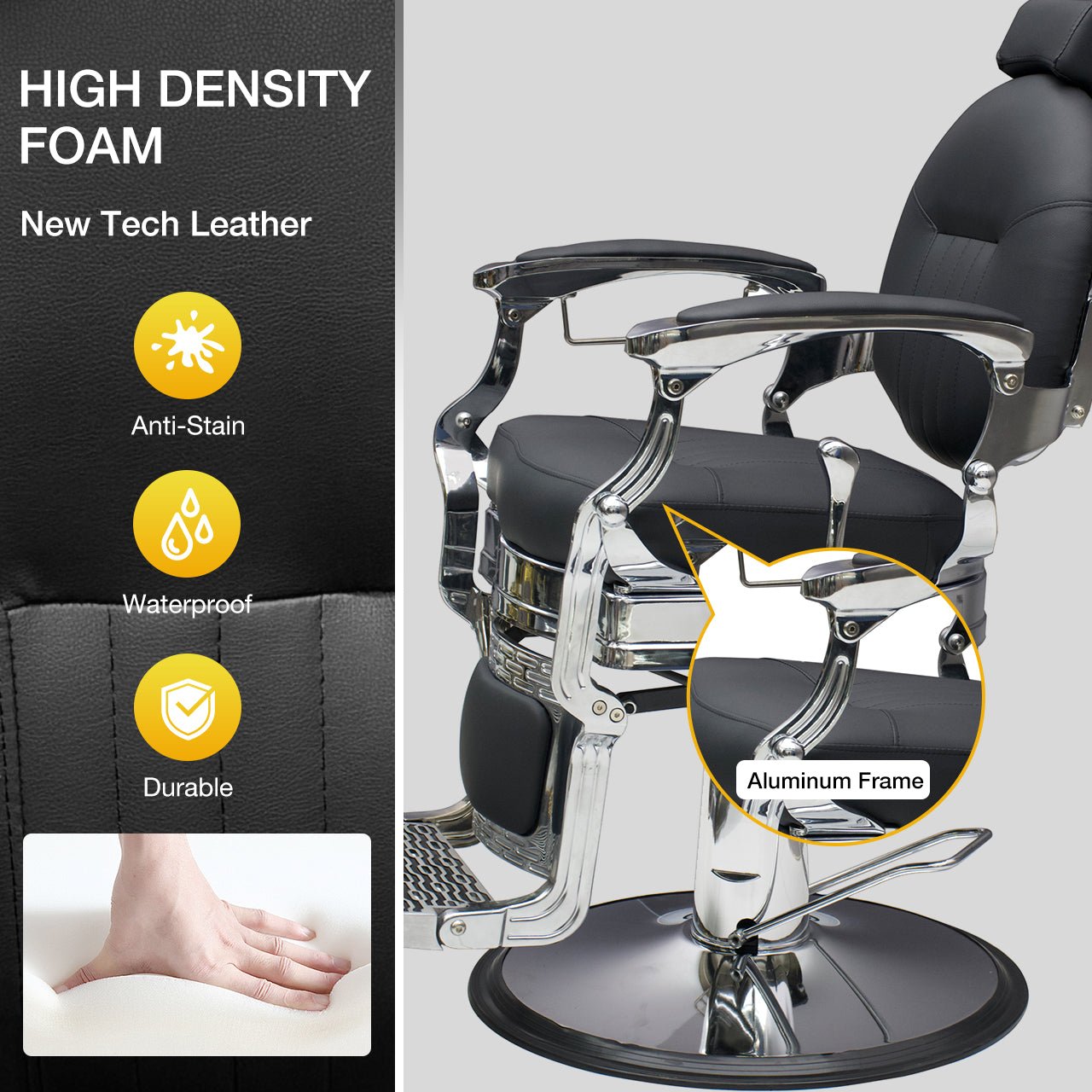 MYS Retro Style Heavy Duty Barber Chair 8829 - MYS