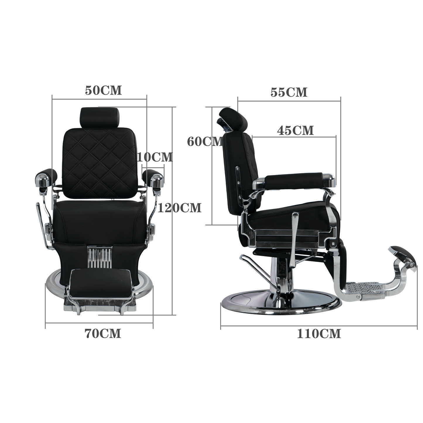 MYS Silver Modern Heavy Duty Barber Chair 8817 - MYS