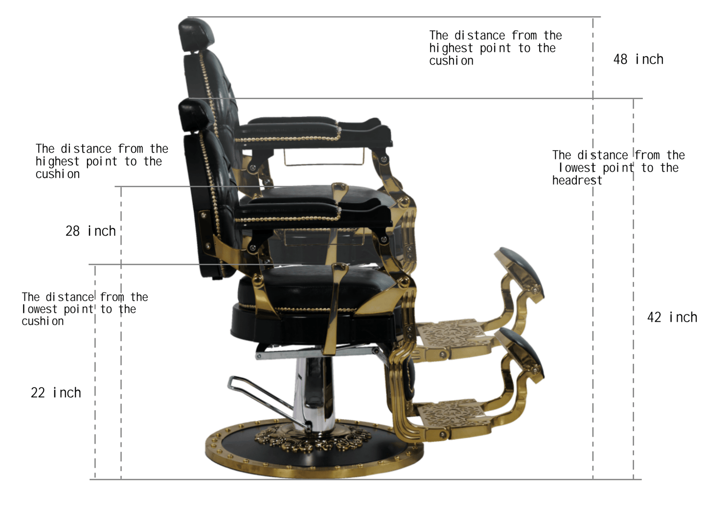 MYS Vintage Design Heavy Duty Hydraulic Pump Barber Chair 8819 - MYS