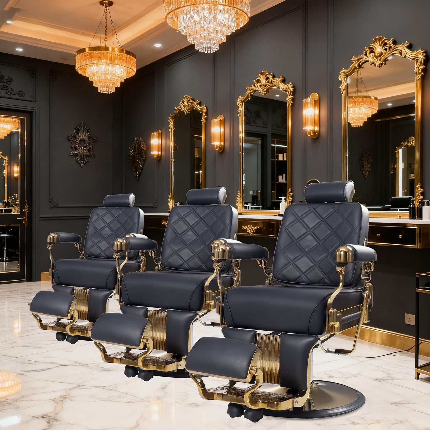 Heavy Duty Barber Chair, 700LB Hydraulic, 160° Recline The Founder 8817