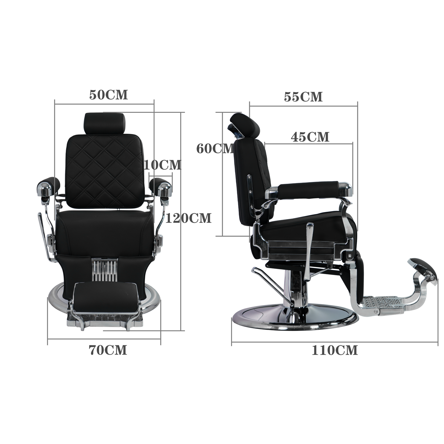 MYS Silver Modern Heavy Duty Barber Chair 8817