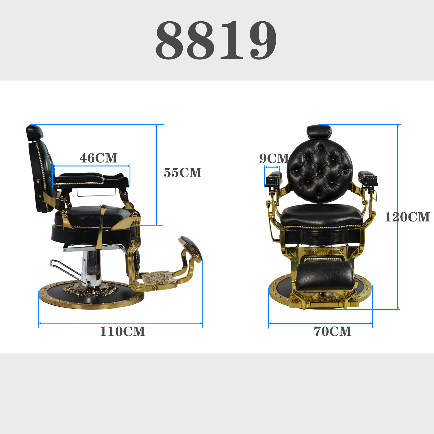 MYS Vintage Design Heavy Duty Hydraulic Pump Barber Chair 8819