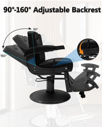 Heavy Duty Vintage Barber Chair The Onyx 8831