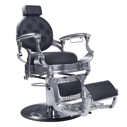 Antique Style Heavy Duty Barber Chair, Alum. The Titan 8779