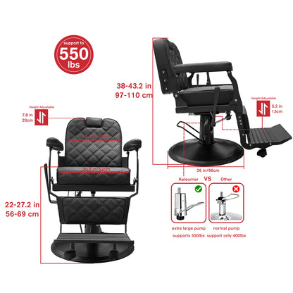 Heavy-Duty Reclining Salon/Barber Chair The Alchemist 8821