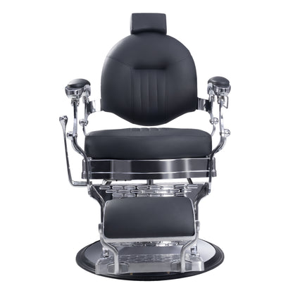 Modern Barber Chair, Stainless Steel, 550LBS Hydraulic The Visionary 8829
