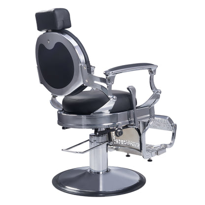Antique Style Heavy Duty Barber Chair, Alum. The Titan 8779