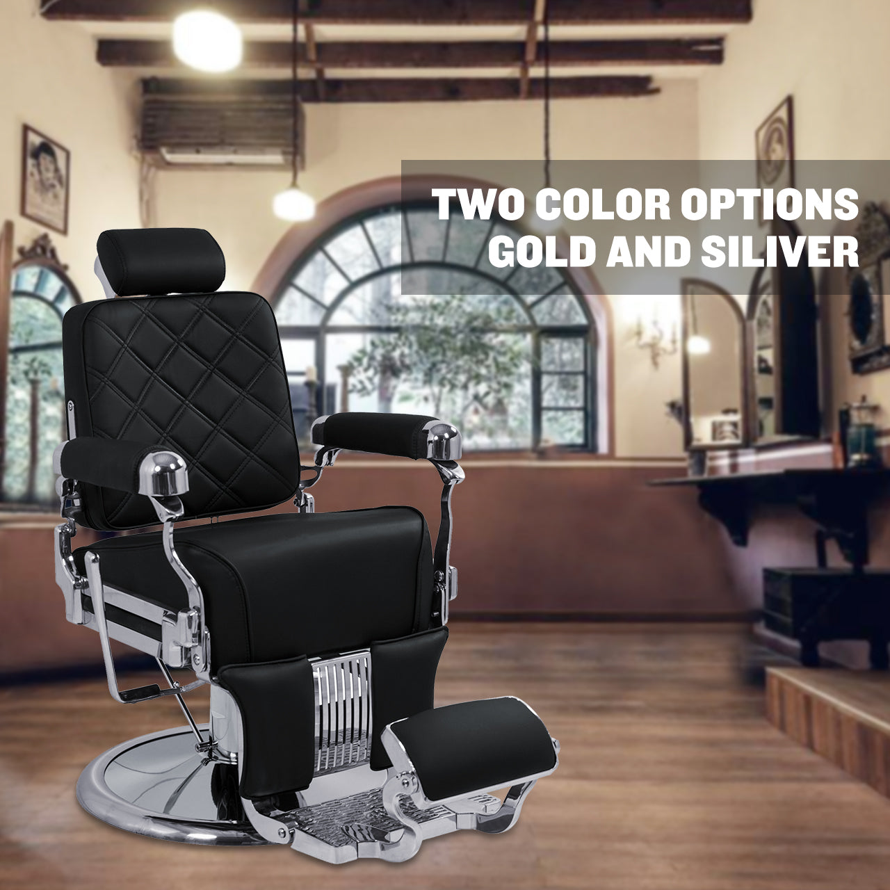 MYS Silver Modern Heavy Duty Barber Chair 8817