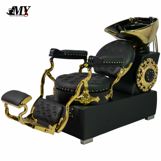 MYS Vintage Design Golden Backwash Barber Chair