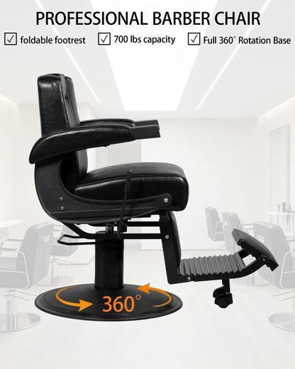 Heavy Duty Vintage Barber Chair The Onyx 8831