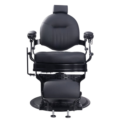 Modern Barber Chair, Stainless Steel, 550LBS Hydraulic The Visionary 8829