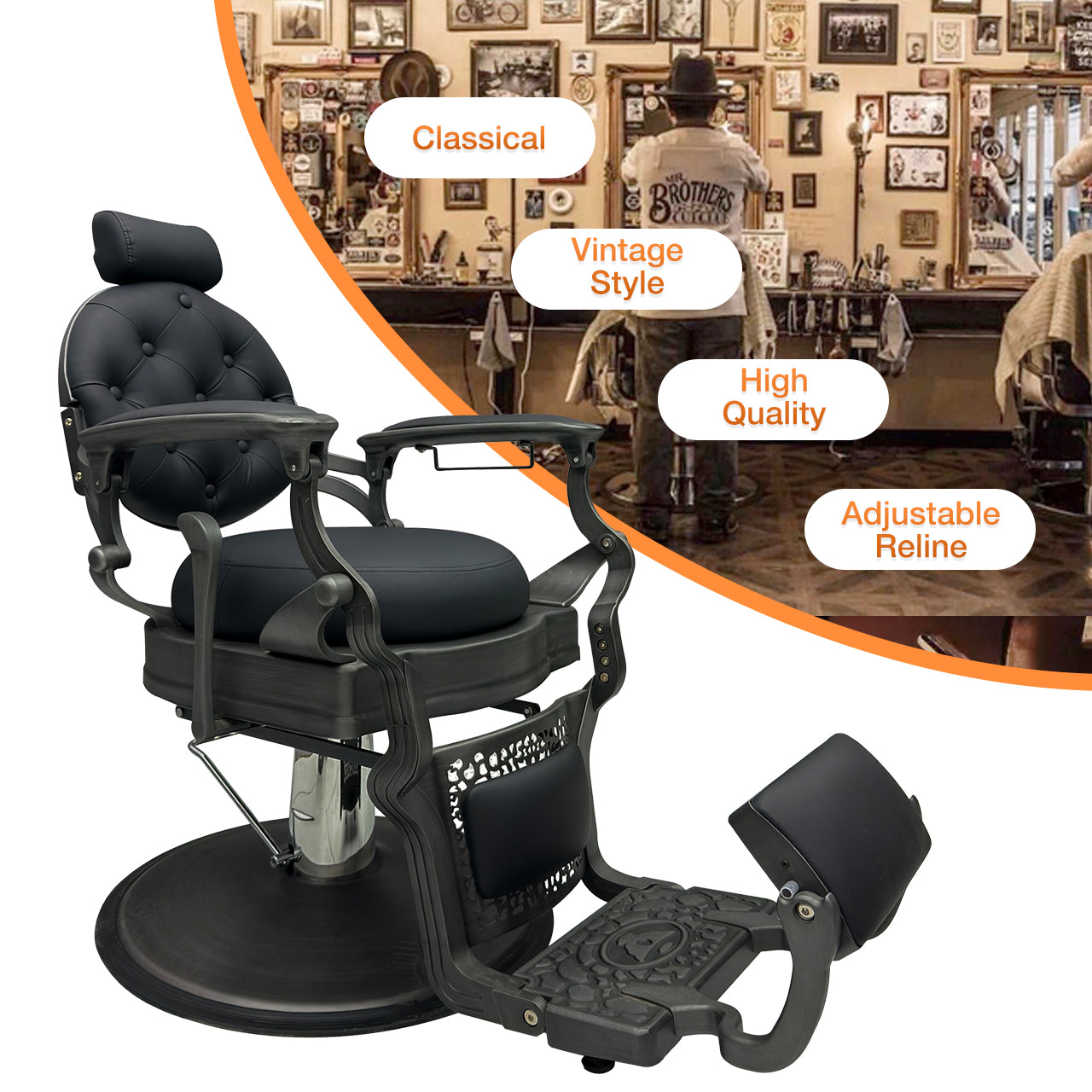 MYS Barber Chair Extra-large Oil Cylinder Heavy Duty 8779