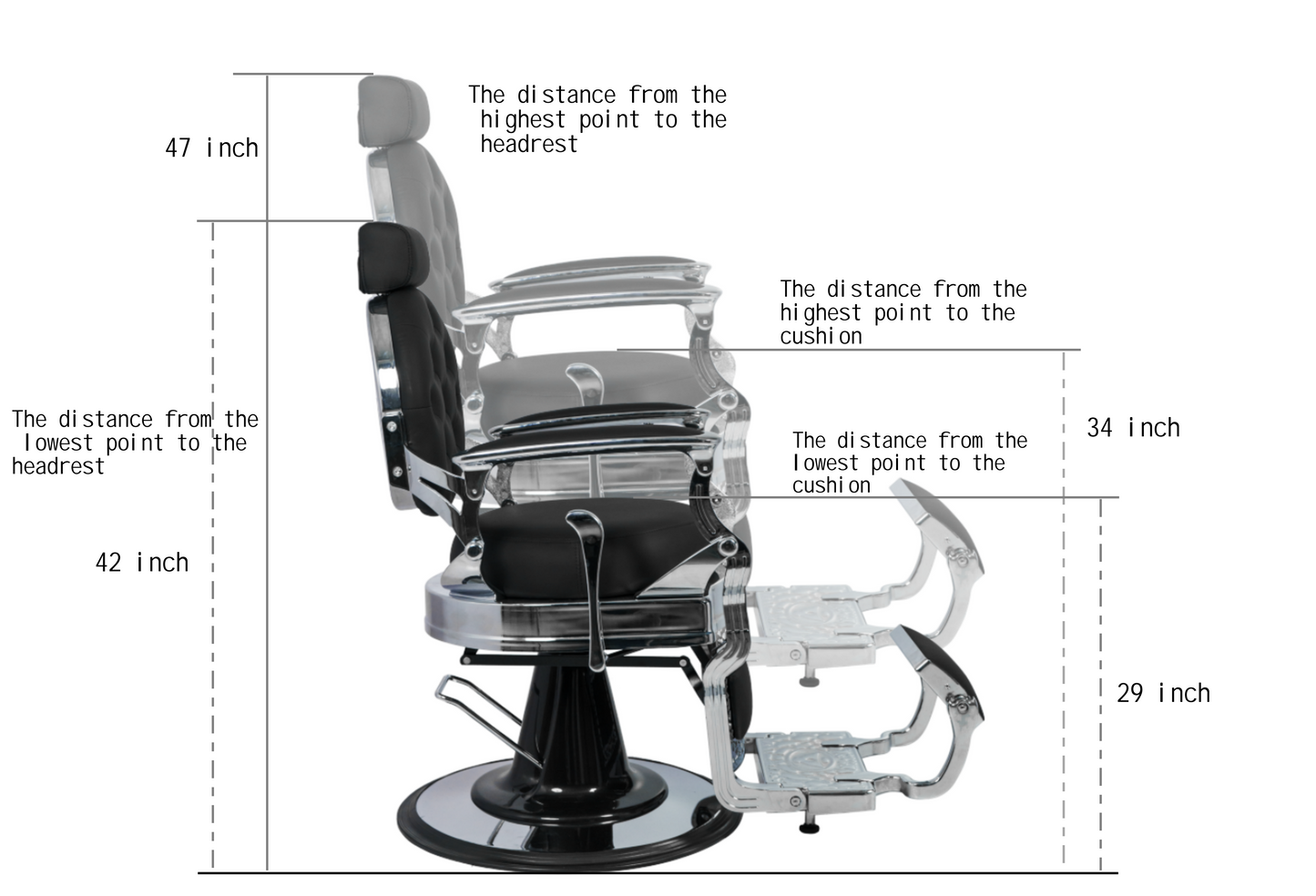 MYS Barber Chair Extra-large Oil Cylinder Heavy Duty 8779