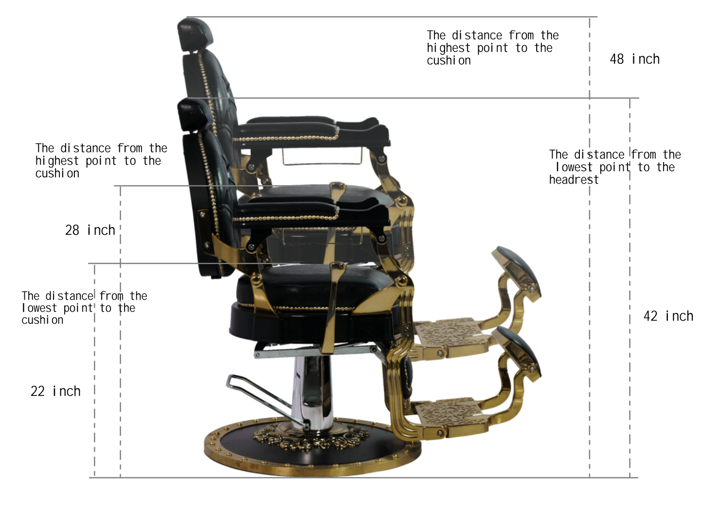 MYS Vintage Design Heavy Duty Hydraulic Pump Barber Chair 8819