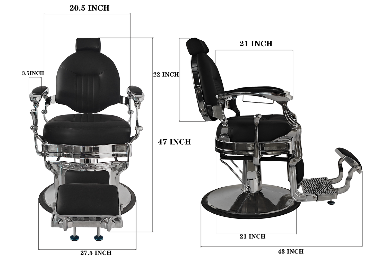 MYS Retro Style Heavy Duty Barber Chair 8829