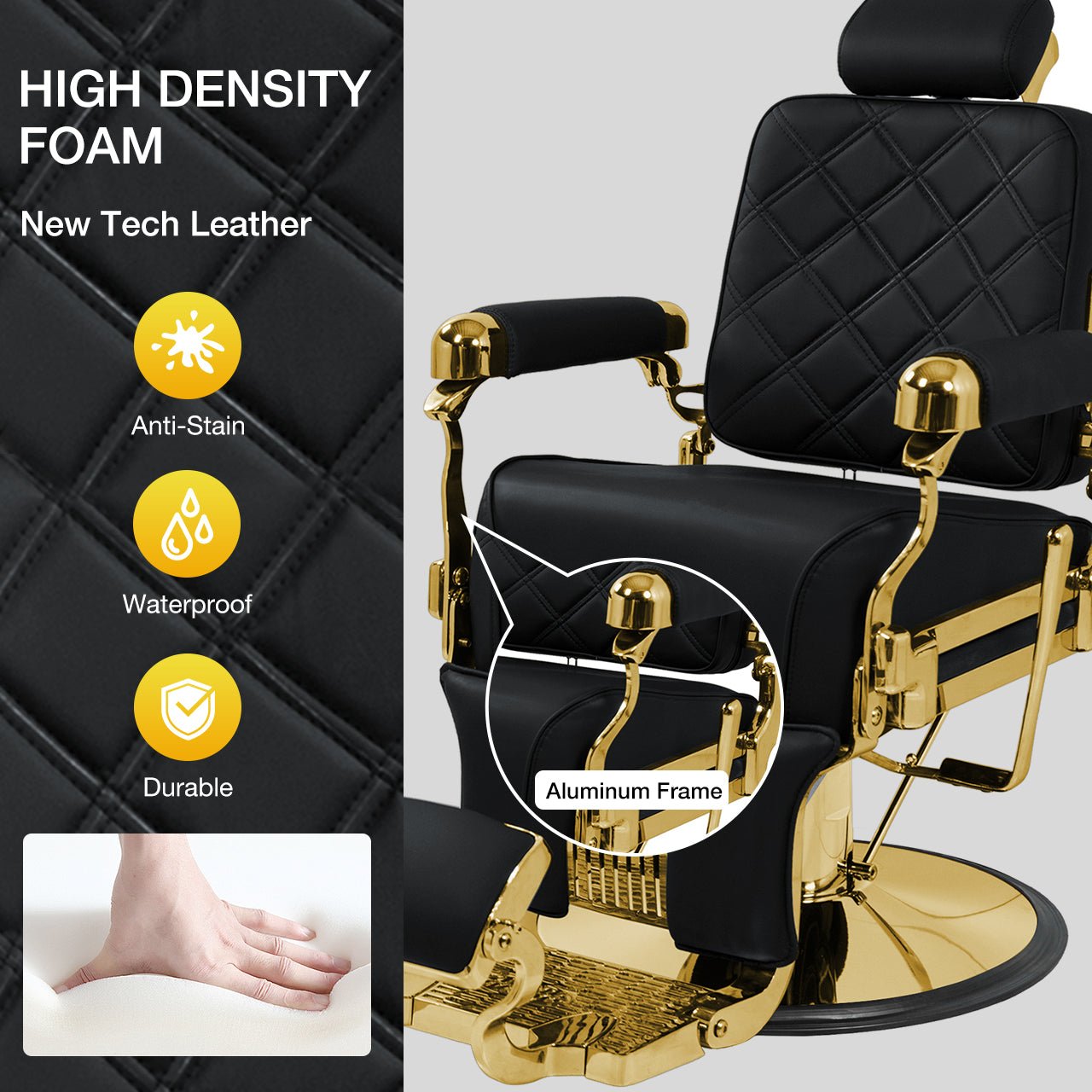 MYS Golden Modern Heavy Duty Barber Chair 8817 - MYS