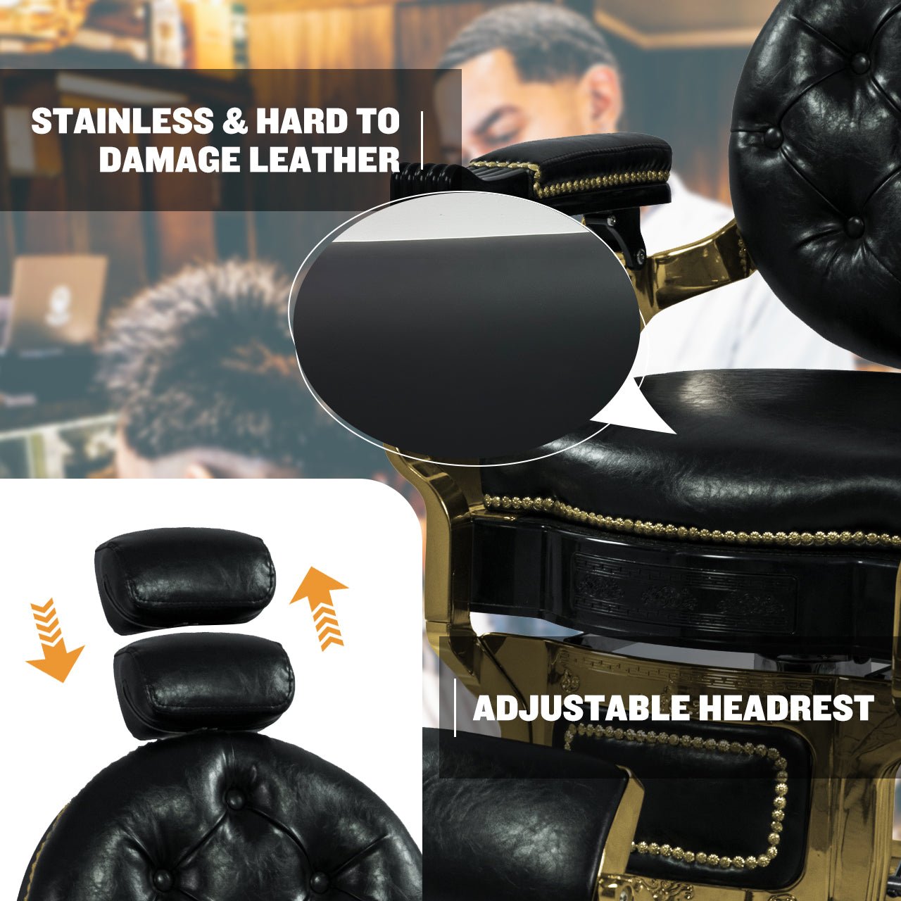 MYS Vintage Design Heavy Duty Hydraulic Pump Barber Chair 8819 - MYS