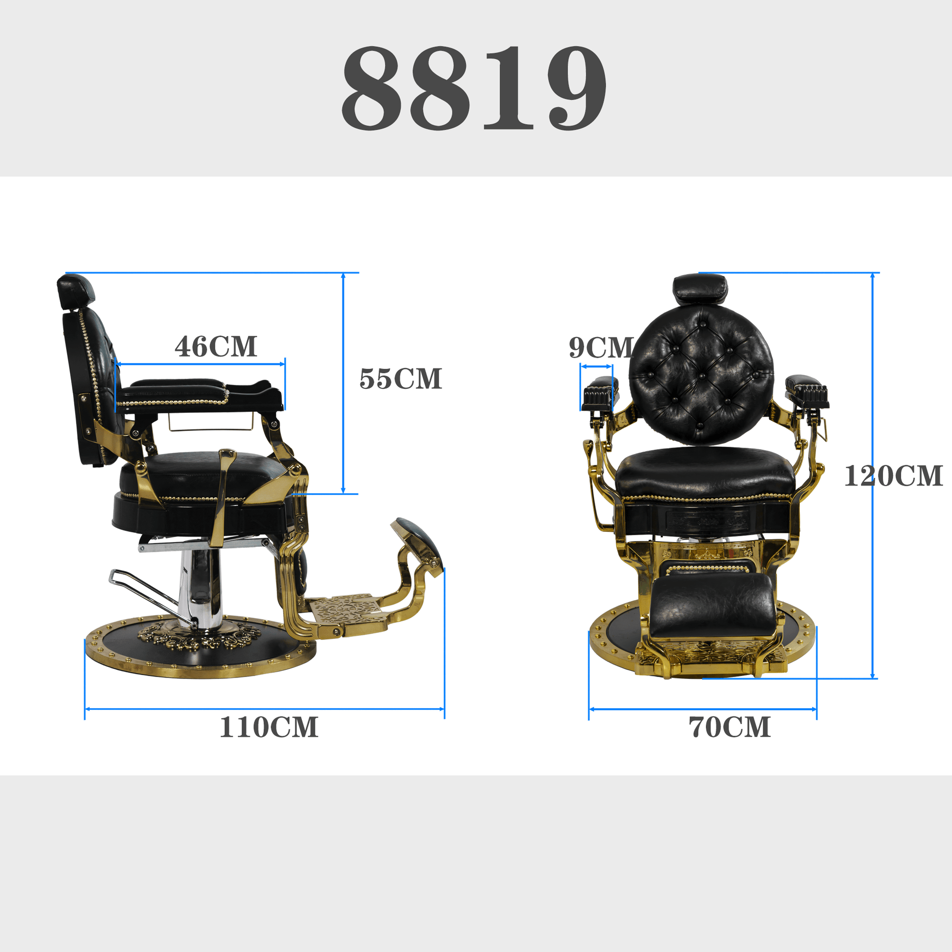 MYS Vintage Design Heavy Duty Hydraulic Pump Barber Chair 8819 - MYS