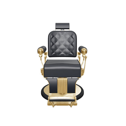 MYS The Founder 8817 barber chair in Golden with black upholstery - interactive 3D view