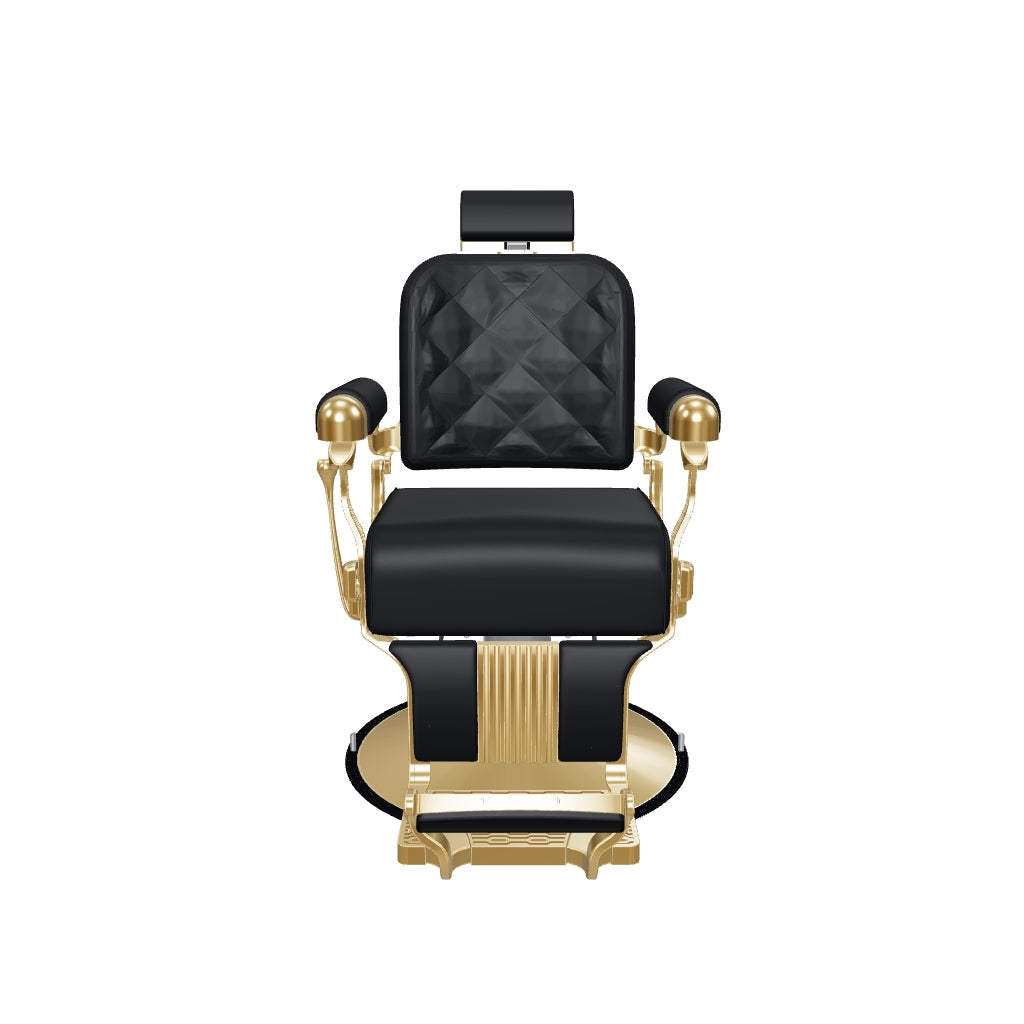 MYS The Founder 8817 barber chair in Golden with black upholstery - detailed v4 3D model from supplied glTF