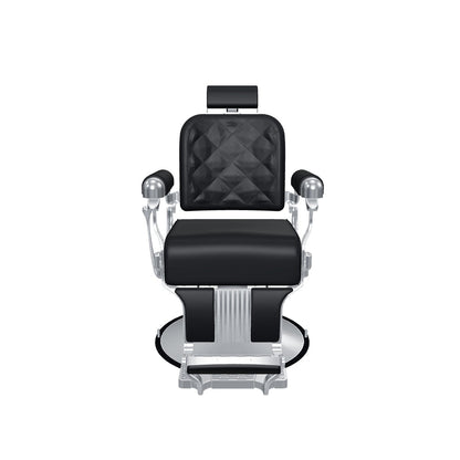 MYS The Founder 8817 barber chair in Silver with black upholstery - detailed v4 3D model from supplied glTF