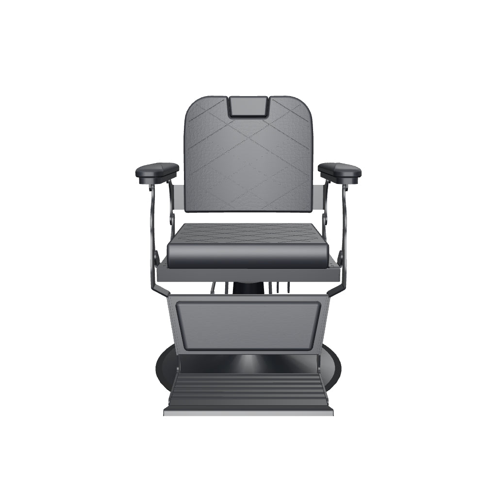 MYS The Alchemist 8821 barber chair in Black with black frame - interactive 3D view